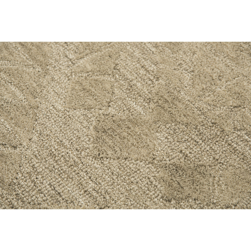 Tapis beige en laine touffeté à la main Phan, Rectangle 8 pi x 10 pi