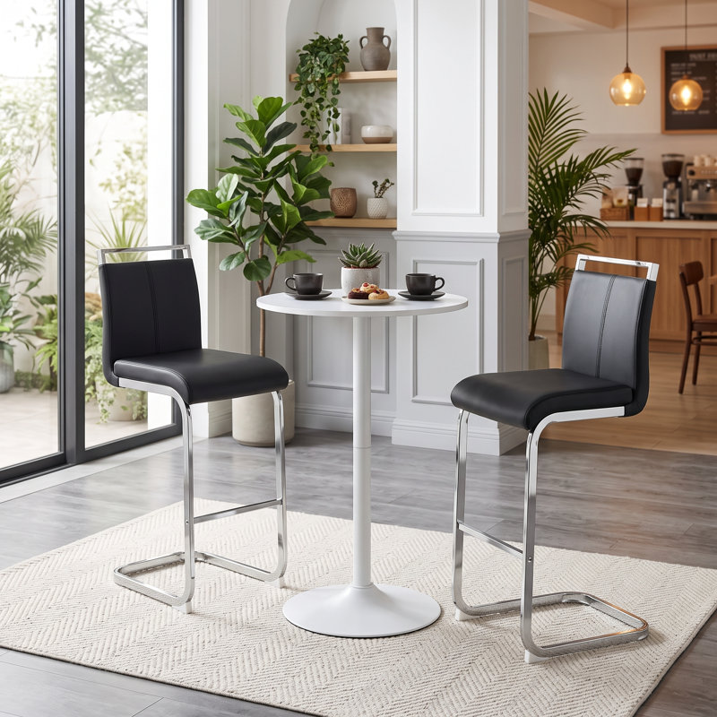 Ensemble de tables de bar 24 po Modern Modern, Noir / argenté