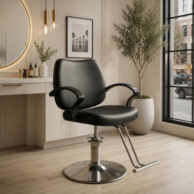 Fauteuil de coiffeur hydraulique durable avec éponge confortable à haute densité et ajustement de hauteur facile