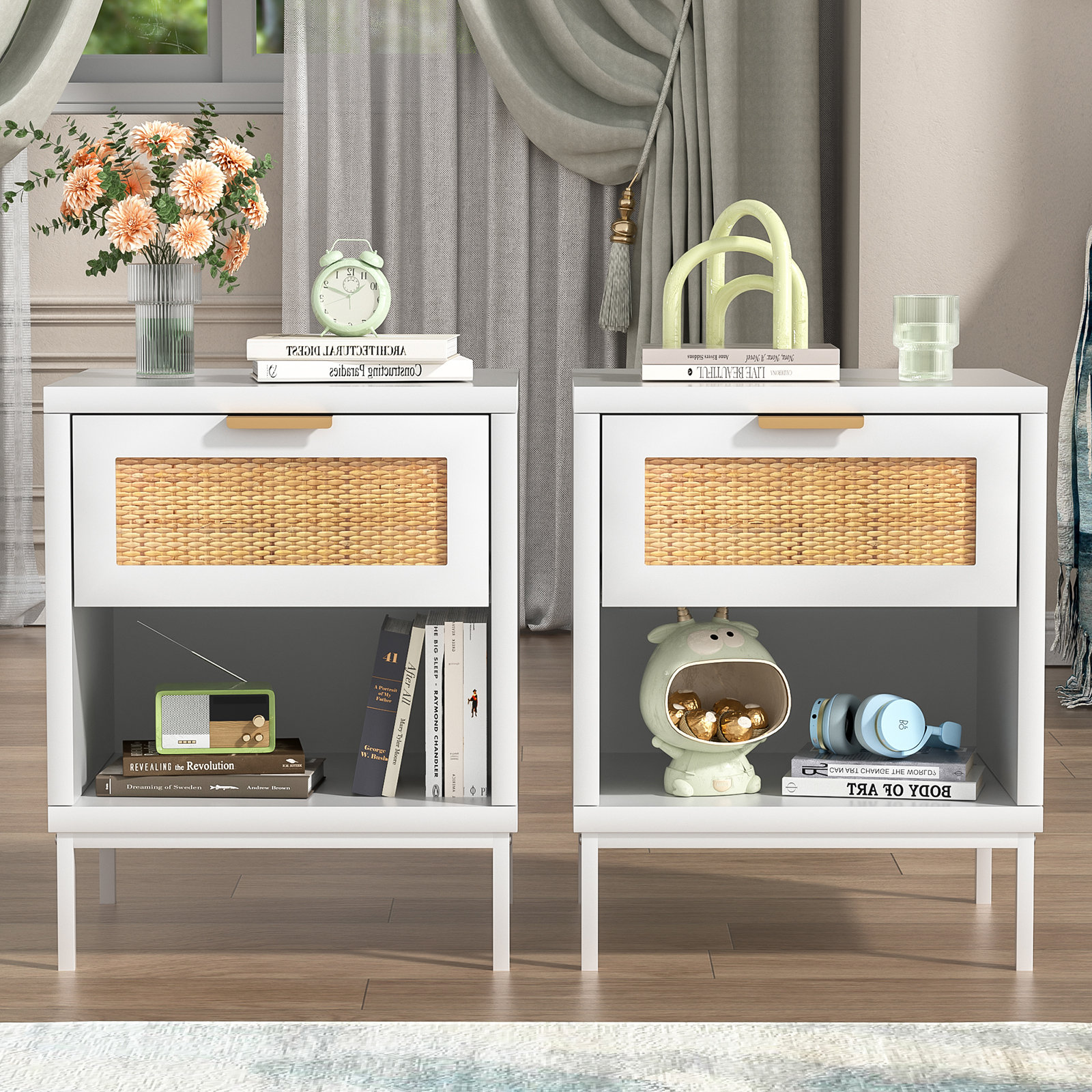 Bay Isle Home™ White Nightstand – Boho Bedside Tables | Wayfair