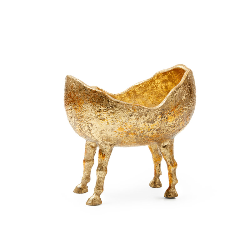 Belmont Metal Decorative Bowl, Gold Leaf