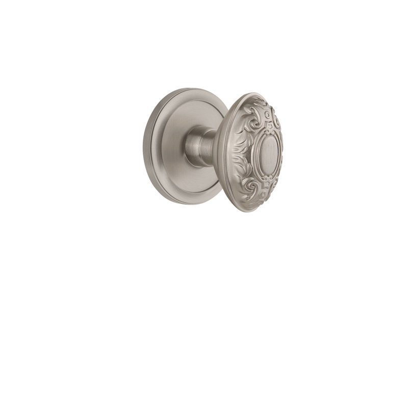 Grandeur Circulaire Rosette Single Dummy with Grande Victorian Door Knob, Satin Nickel