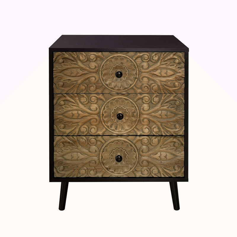 Armoire 3 tiroirs, mobilier américain, convenant à la chambre à coucher, au salon et au bureau