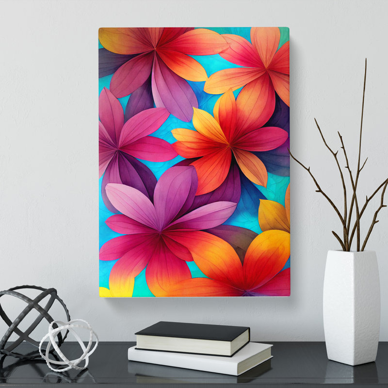 Berdina Floral Hydrodipped - Wrapped Canvas Print, 60cm H x 40cm W x 3cm D