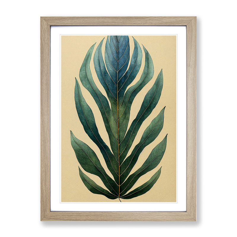 The Animated Leaf - Single Picture Frame Painting, 34cm H x 25cm W x 2cm D, Oak Framed