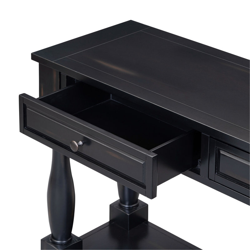 Cervantez Console Table Long Console Table with Drawers and Shelf,entryway table,sofa table, Espresso