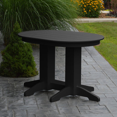 Nettie Oval Outdoor Dining Table With Umbrella Hole , in. W 33'' in. D