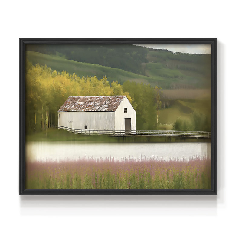 Paysage, série XL, reproduction encadrée, H 22 po x l 28 po, Noir, noir, noir, noir