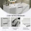Ensemble de meuble-lavabo mural 36 po en MDF 1 pièce, blanc mat, avec lavabo en céramique