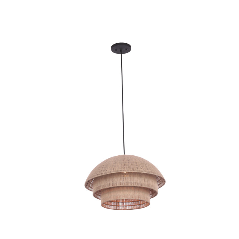 Luminaire suspendu noir Seychelles 1 LT Kalco, H 13 po x l 20 po