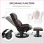 Fauteuil inclinable avec massage, pivotant à 360 ° en cuir de polyuréthane avec repose-pieds, brun noyer | Télécommande, poche latérale