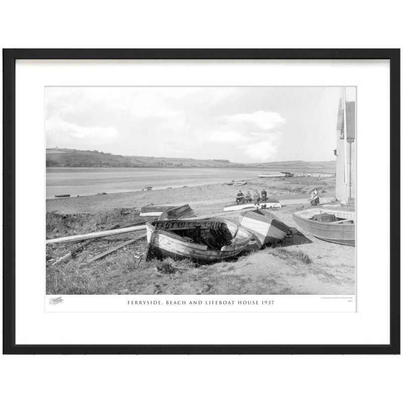 Ferryside, Beach And Lifeboat House 1937 by Francis Frith - Single Picture Frame Print, 40cm H x 50cm W x 2.3cm D