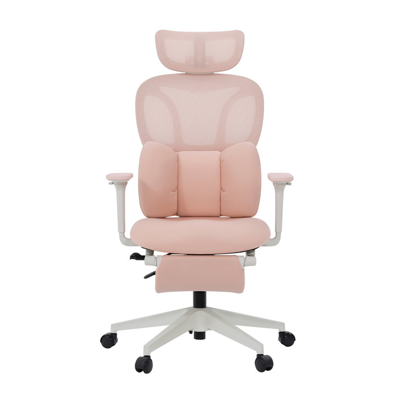 Chaise de bureau ergonomique rose Cablady, Rose