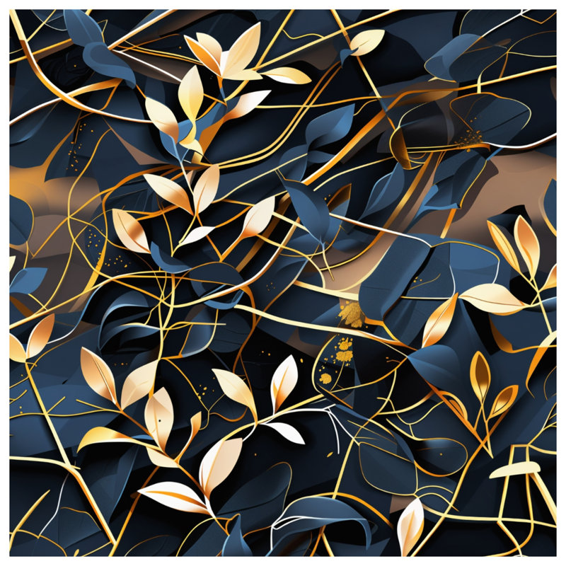 Édredon moderne à motif de feuilles, Simple extra long