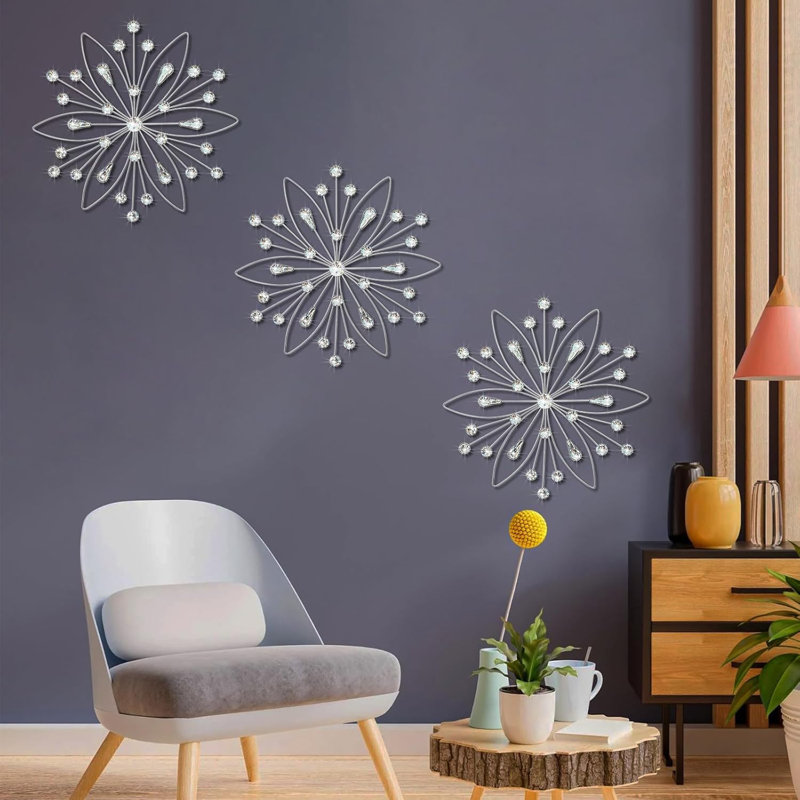 Metal Crystal Wall Art With Sparkling Rhinestones