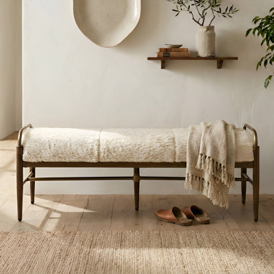 Modern Bench With Metal Frame