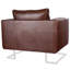 Fauteuil cubique avec pieds en cuir chromé-1794262129