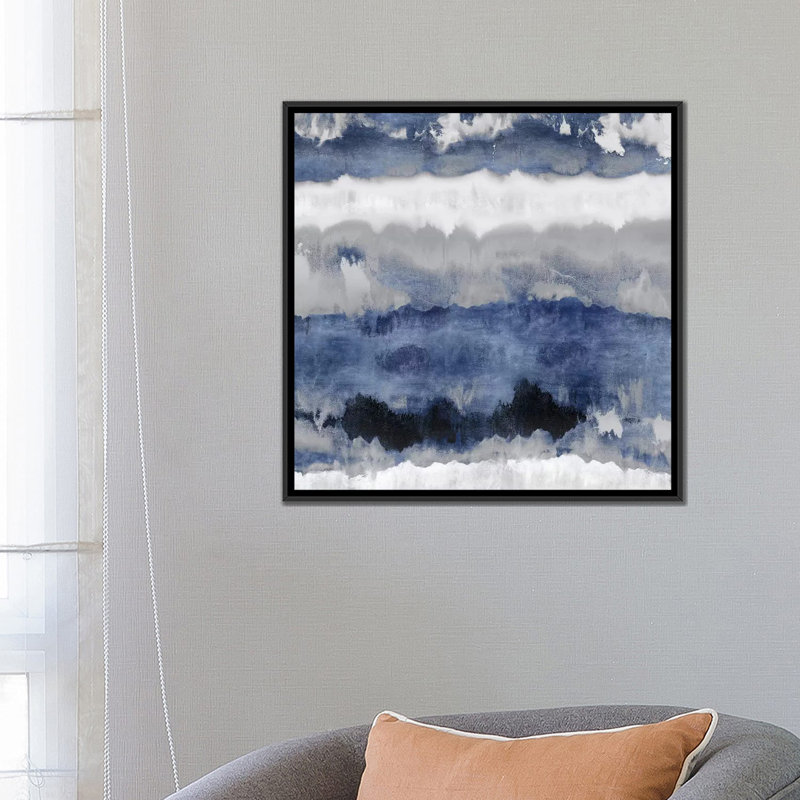«Indigo Gradations» par Rachel Springer, reproduction sur toile tendue sur châssis, H 12 po x l 12 po x P 1,5 po