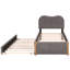 Lit plateforme tapissier avec pieds de soutien en bois et lit gigogne-1467164006