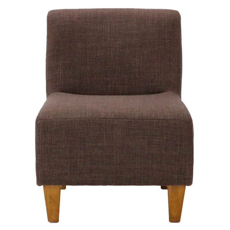Wadhurst Upholstered Slipper Chair, Brown Polyester Blend, Light Brown