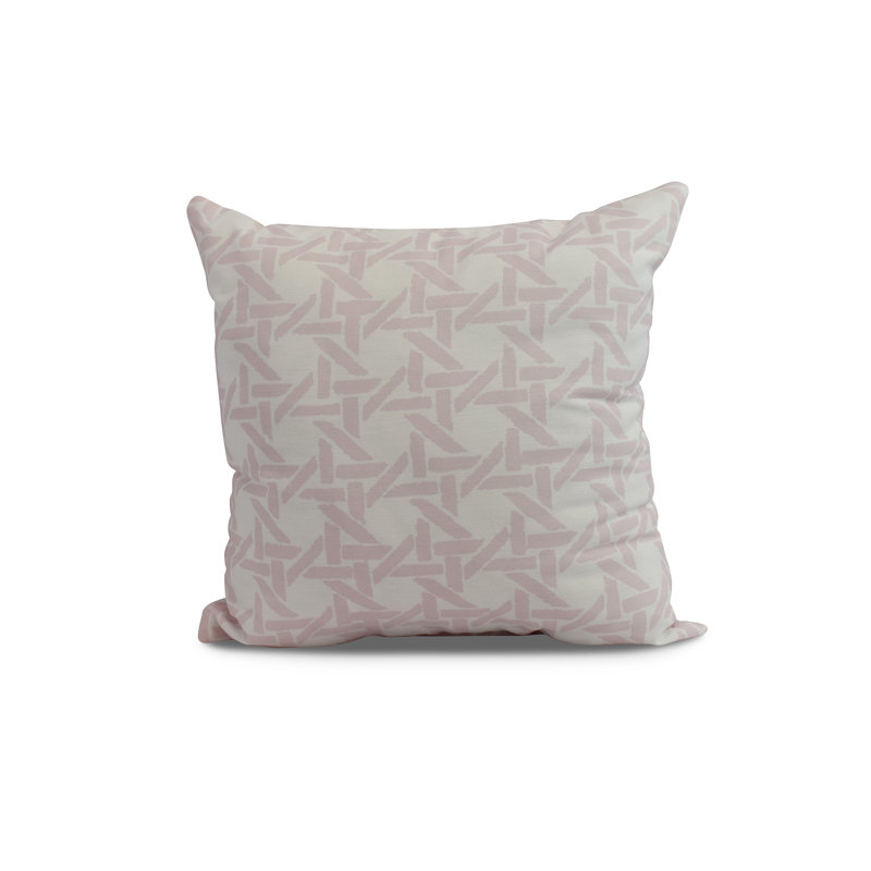 Housse de coussin d'extérieur à imprimé géométrique Palm Beach, 16 po x 1 po, Rose