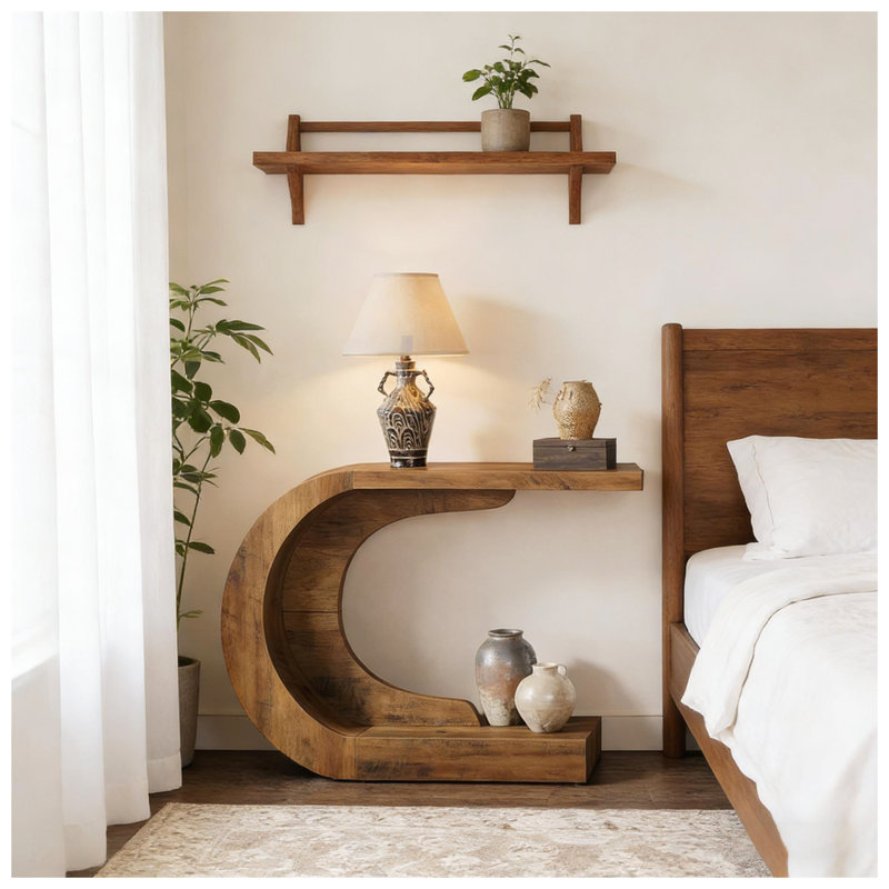 Table de couloir contemporaine, Brun rustique