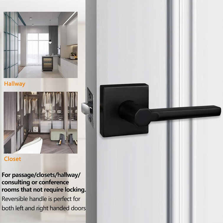 Keyed Entry Lever Lock In Venetian Matt Black For Exterior Door HD1601-DB-ET-1P