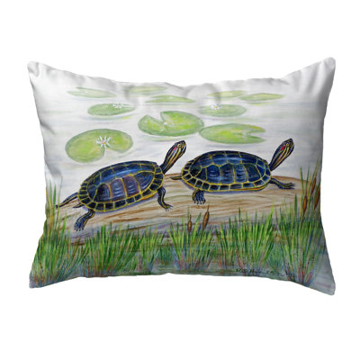 Two Turtles Outdoor Reversible Throw Pillow