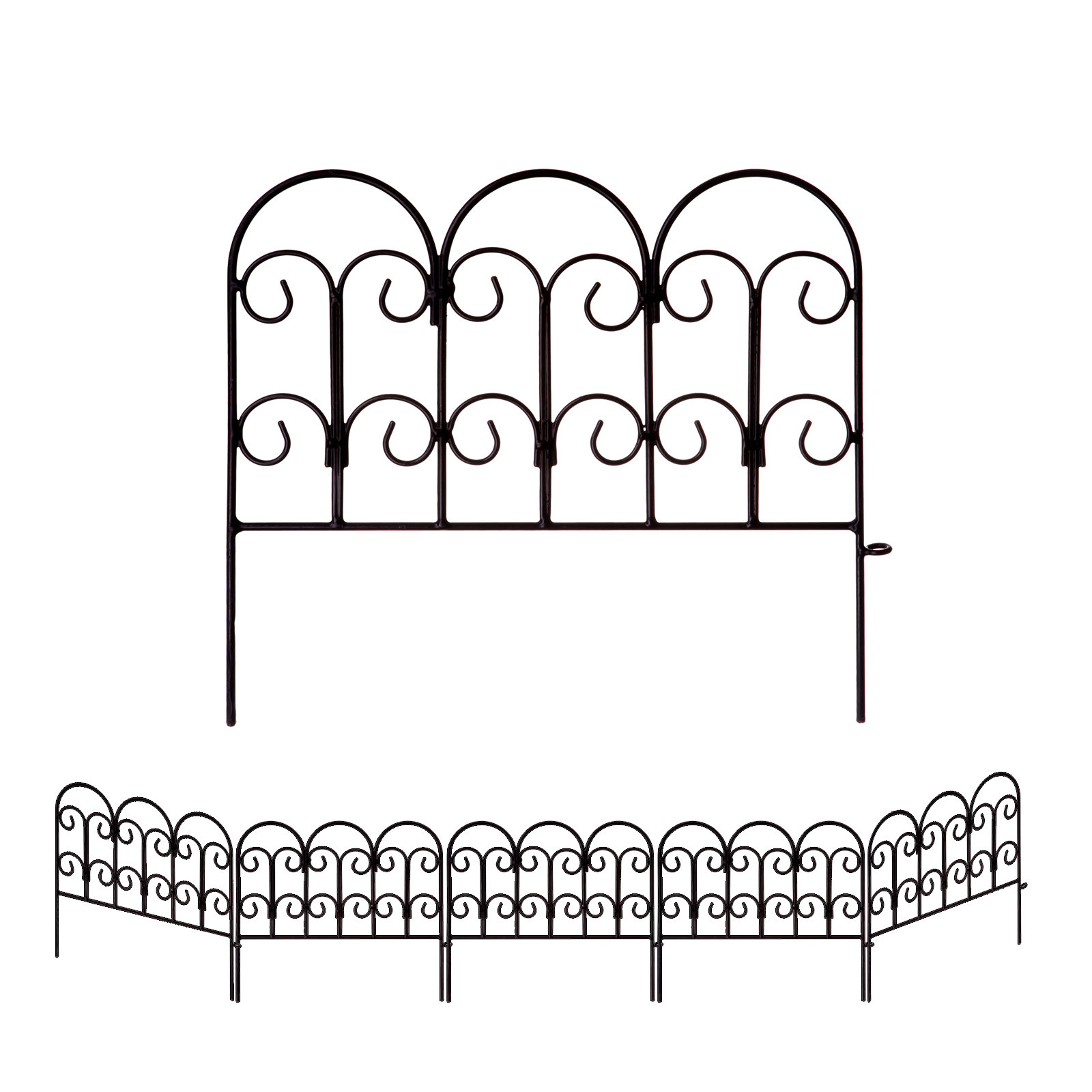 SCENDOR 5 Pcs Decorative Garden Border Fence Panel 18