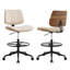 Chaise de dessinateur Mid-Century moderne avec anneau de pied, similicuir et finition en bois de noyer-125580974