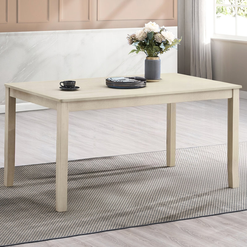 Belle table de salle à manger à finition grise antique avec meubles en bois de style contemporain