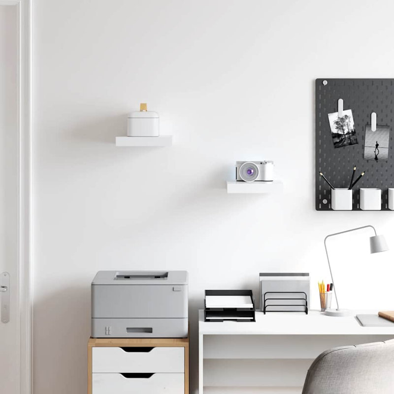 Tablette murale Tablette flottante à fixation murale pour cadre photo, Blanc, H 1,5 po x l 9,3 po x P 9,1 po