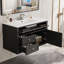Meuble-lavabo flottant 36 po avec lavabo en céramique 36 po, 2 tiroirs, tiroir de rangement basculant et armoire murale-130139866