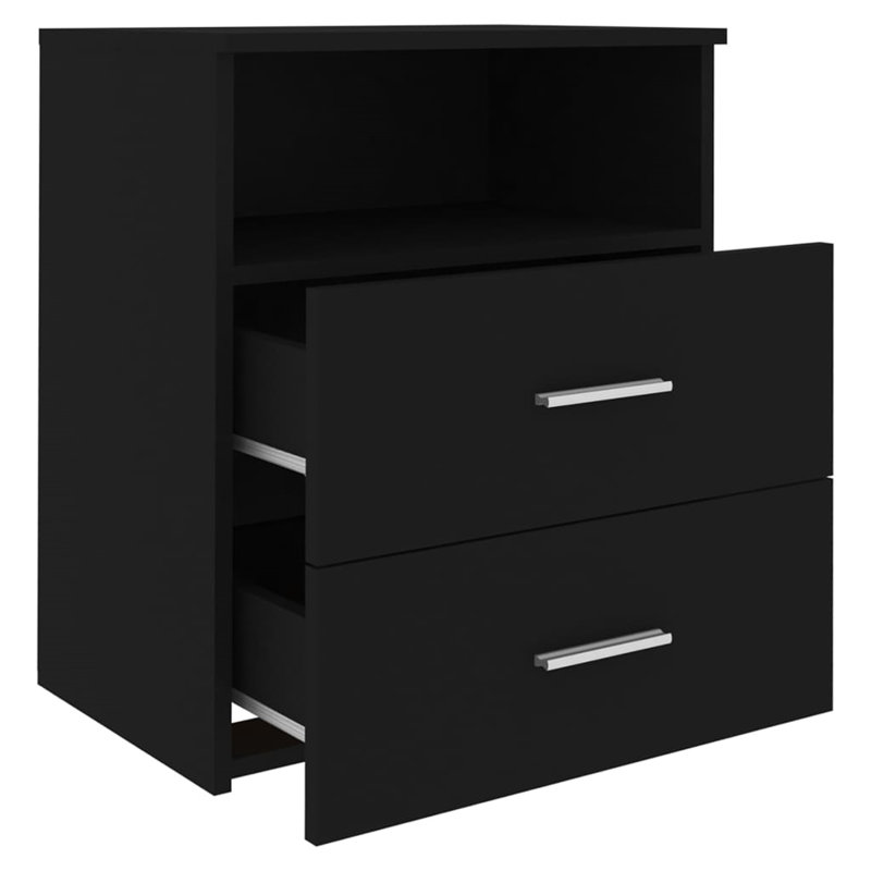 Govanny 50 cm W Bedside Table, Black