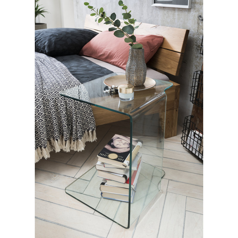 Caudell Glass Top C Table End Table