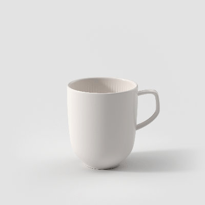 Villeroy & Boch Afina Mug with Handle, Premium Porcelain, Made in Germany, Dishwasher and Microwave Safe, 3.25 x 4in, Stackable, White