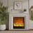 White Solid Wood Electric Fireplace-117547276