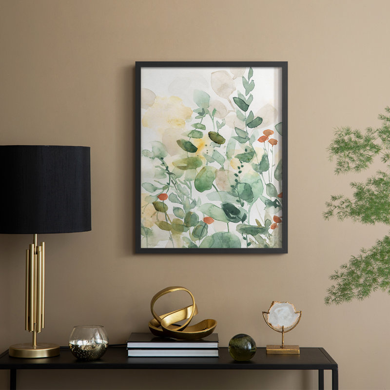 «Wildflower Song I», reproduction encadrée - bois massif, H 30 po x l 24 po, Noir, noir, noir, noir