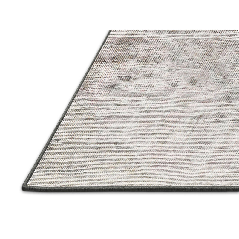 Tapis beige en laine / polyester tissé à la machine Parkson, Rectangle 4 pi x 6 pi