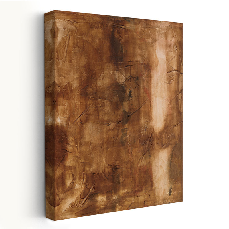 Umber - Abstract Brown Cracks Lines, 48" H x 32" W