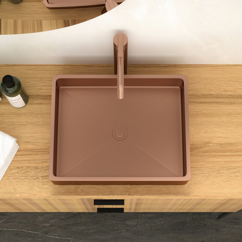 Lavabo pour salle de bain 19 po x 15 po Rose Gold