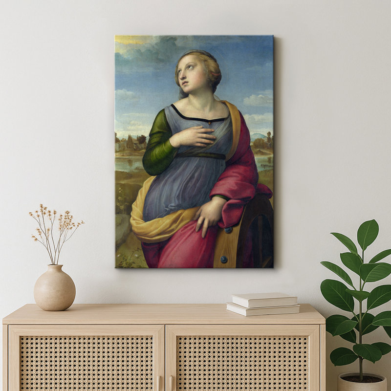 «Saint Catherine Portrait Art», art féminin de la Renaissance, reproduction d'art sur toile encadrée, Toile tendue