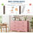 Modern Wooden Dresser with 6 Drawers, Bedroom Chest of Drawers and TV Stand, Large Storage Cabinet with Metal Handles-1674529719