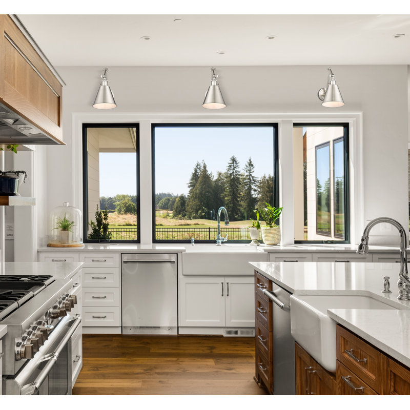 Wyck Steel Swing Arm Sconce, Brushed Nickel