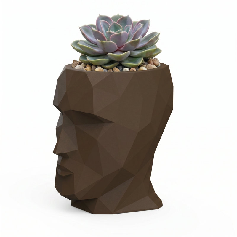 Adan Planter, 16.5" H x 11.75" W x 16.25" D, Brown