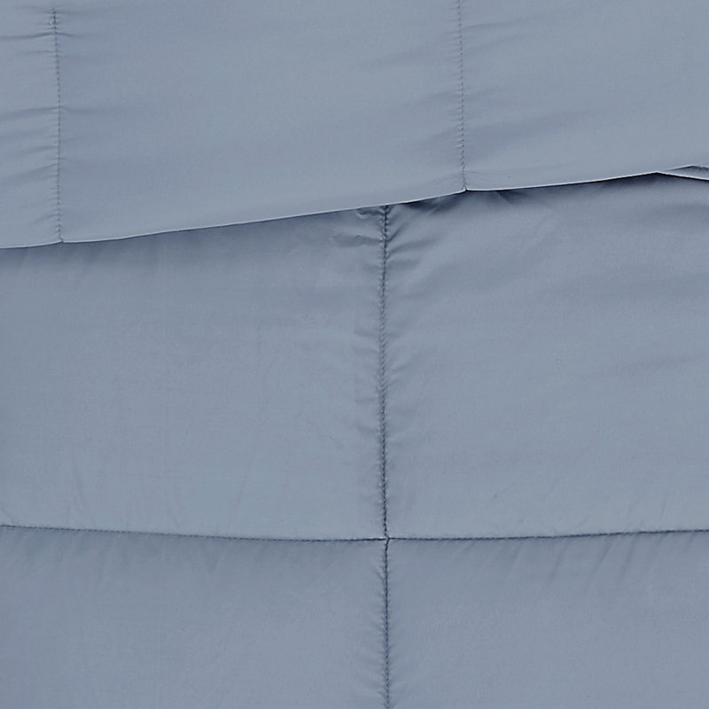 King Blue Microfiber Down Alternative Bedspread Set