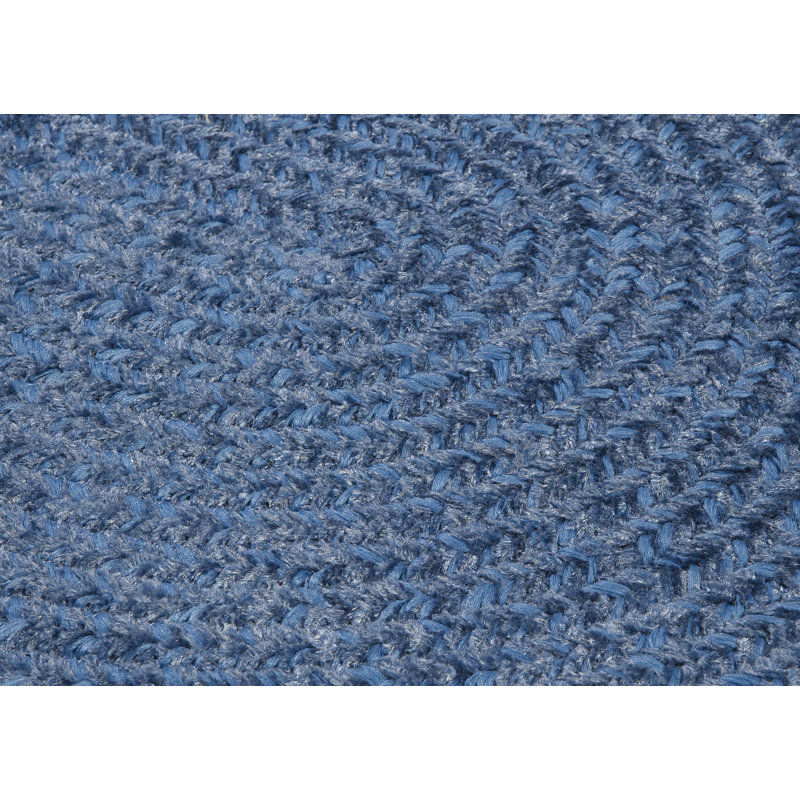 Tapis bleu à motif de pétales Mcclanahan, Ovale 4 pi x 6 pi