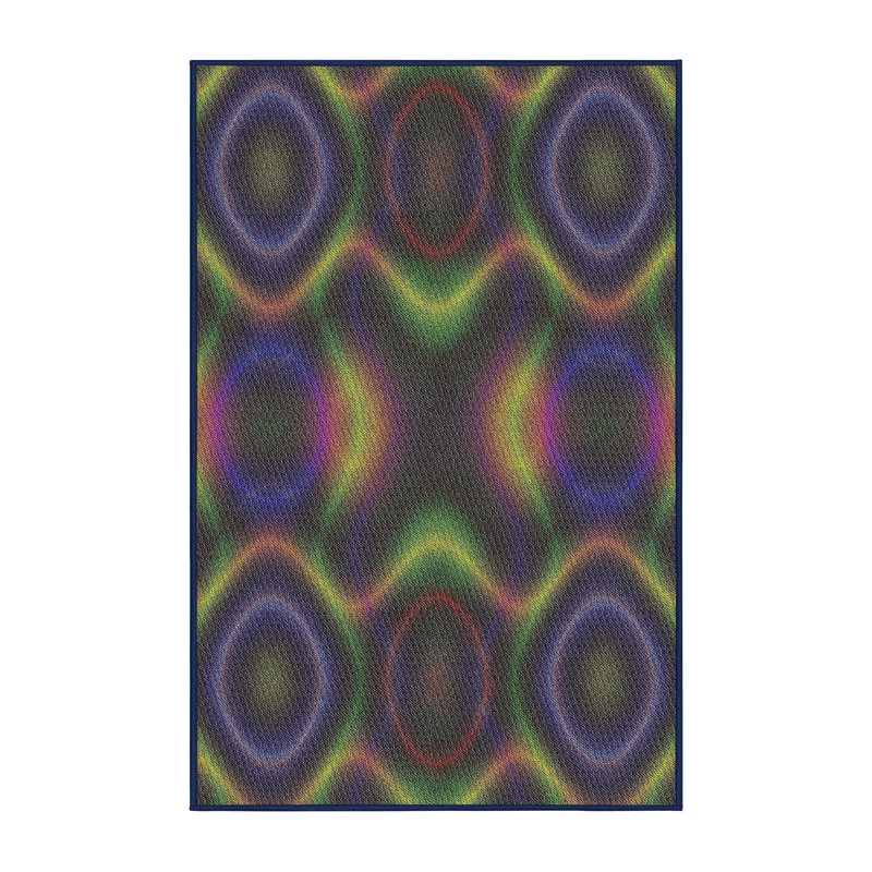 Tapis décoratif à pois noir, Rectangle 2 pi x 3 pi