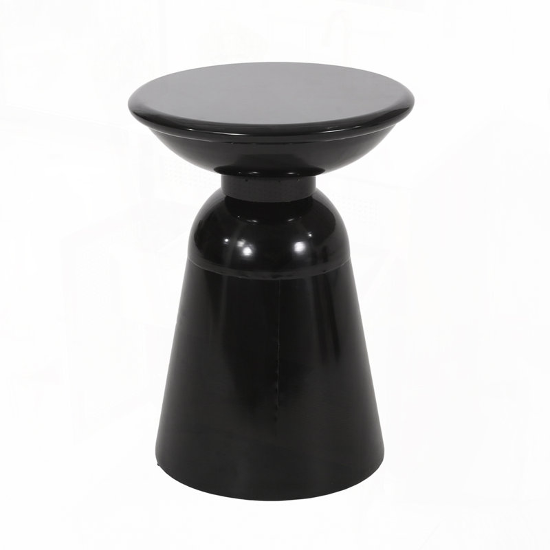 Outdoor Metal End Table, Black