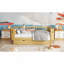 Lit plateforme simple en bois pour enfants, lit simple en bois à profil bas avec rails pour filles et garçons-206146627-206146624